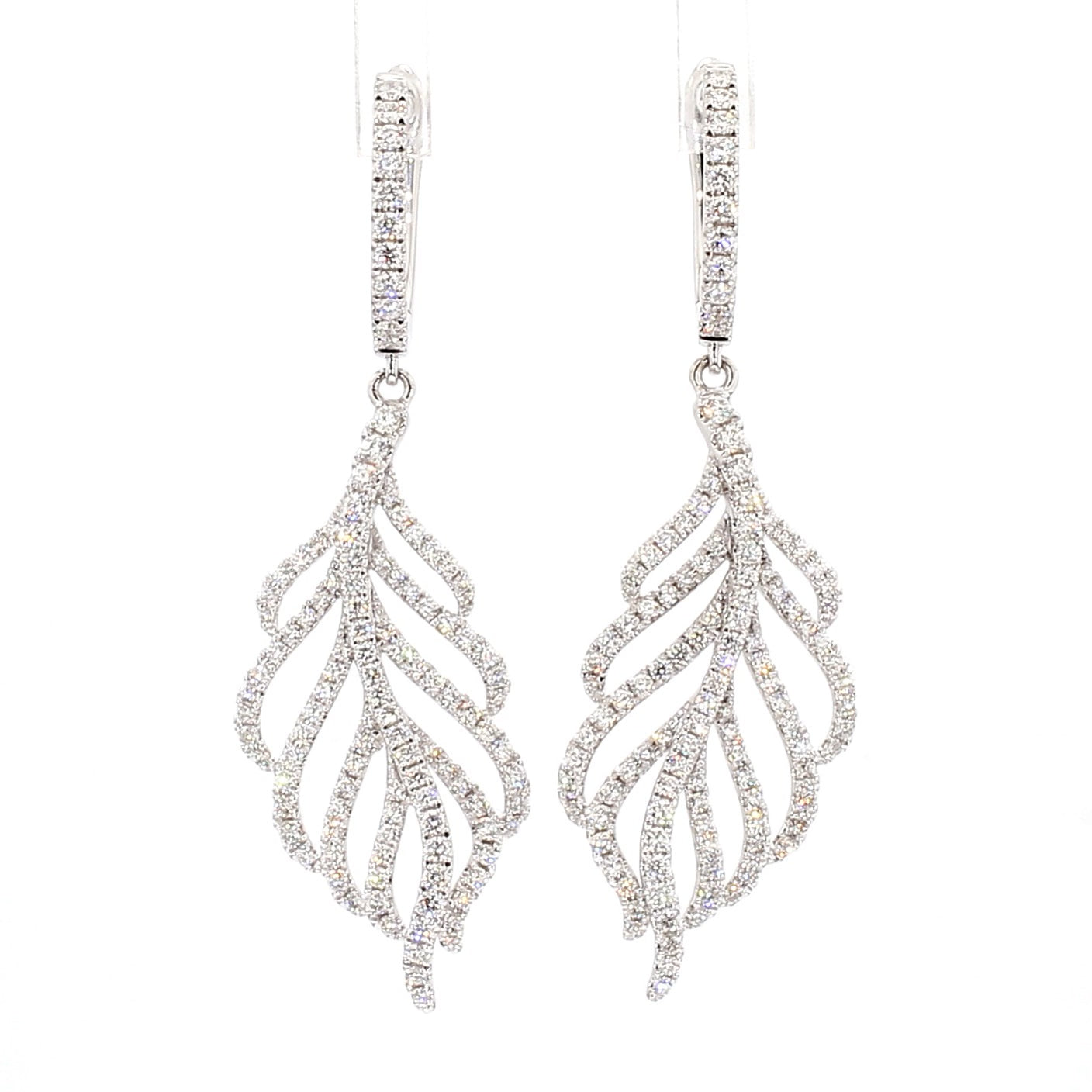 Natural Round Diamond 1.28 Carat TW Gold Earrings