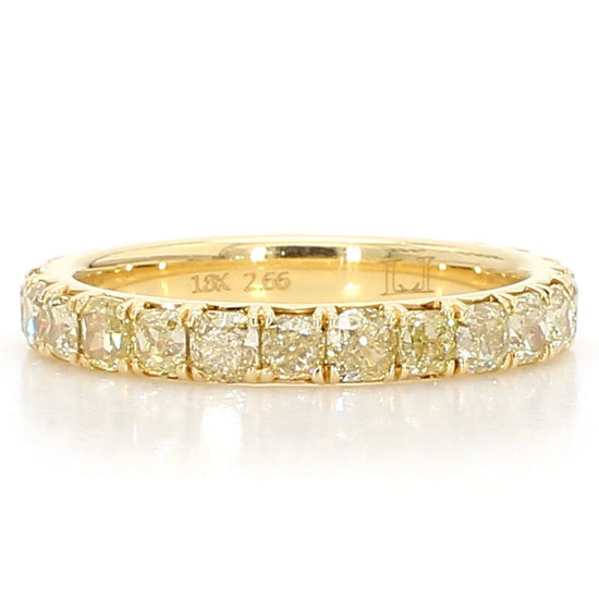 Natural Yellow Radiant Diamond 2.84 Carat TW Yellow Gold Eternity Band