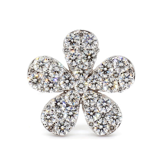 Natural White Round Diamond 2.35 Carat TW White Gold Cocktail Ring