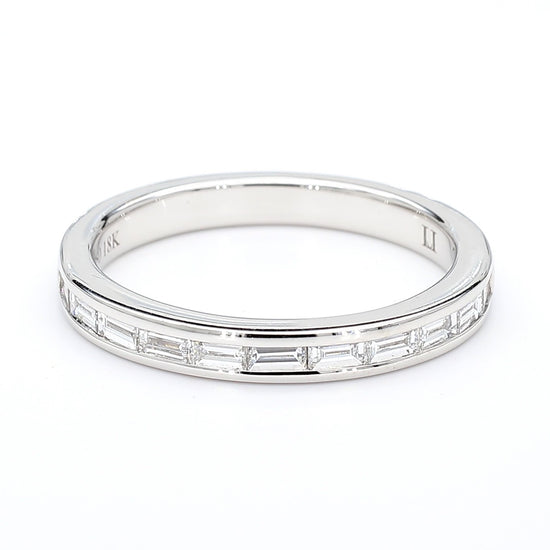 Natural White Baguette Diamond .40 Carat TW White Gold Wedding Band