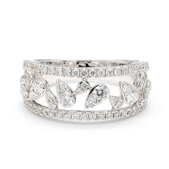 Natural White Round Diamond 0.77 Carat TW Gold Ring