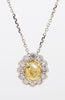 Natural Yellow Oval Diamond 1.07 Carat TW Gold Drop Pendant