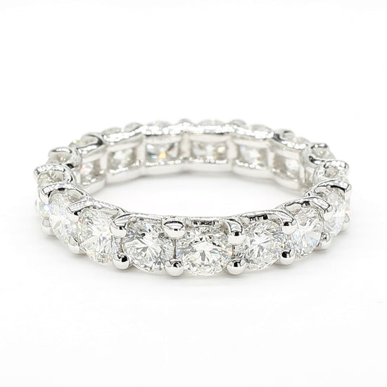 Natural White Round Diamond 3.60 Carat TW White Gold Eternity Band