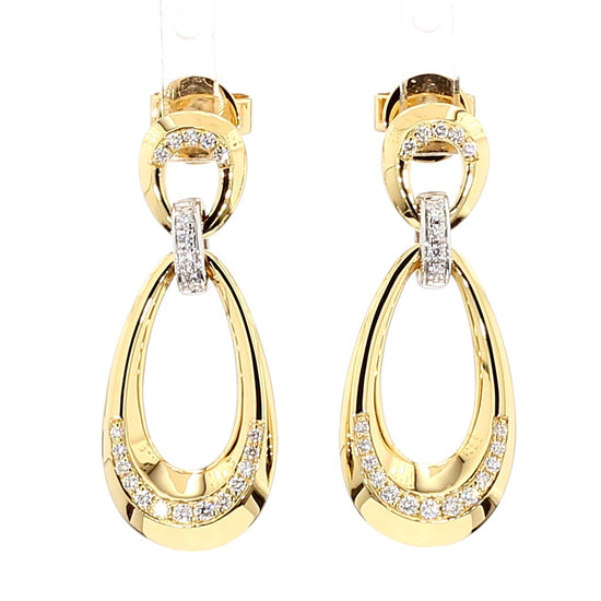Natural White Round Diamond 0.23 Carat TW Gold Earrings