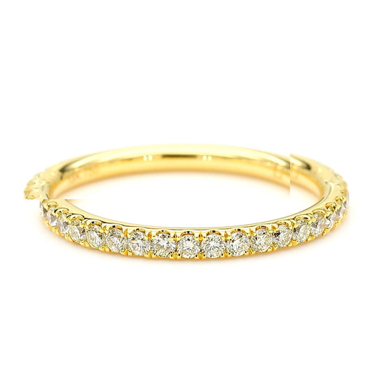 Natural Yellow Round Diamond .42 Carat TW Yellow Gold Wedding Band