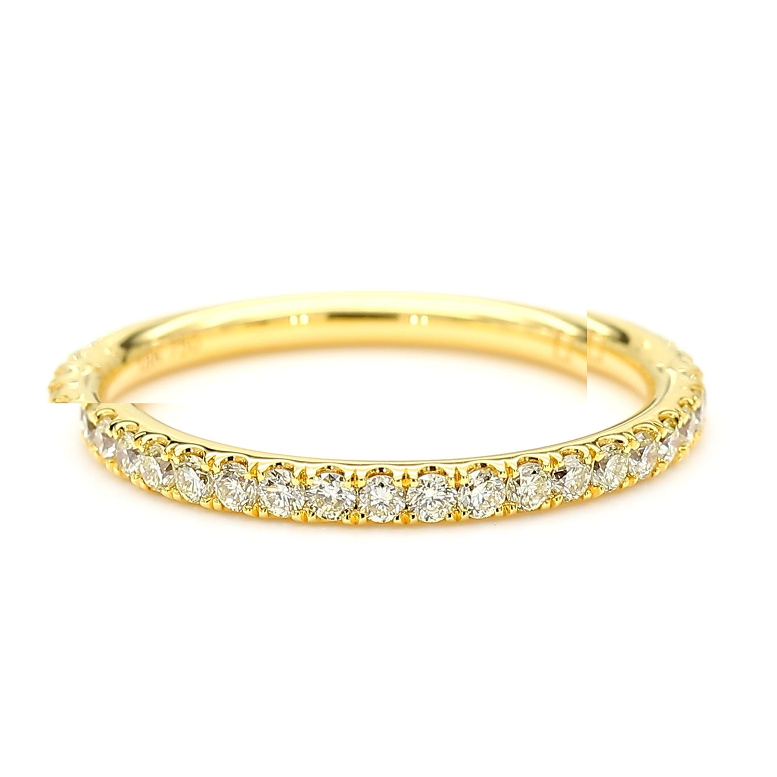 Natural Yellow Round Diamond .42 Carat TW Yellow Gold Wedding Band