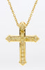 Natural Yellow Radiant Diamond 1.22 Carat TW Yellow Gold Cross Pendant