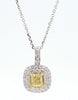 Natural Yellow Cushion Diamond 1.02 Carat TW Gold Drop Pendant