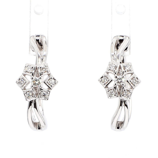 Natural White Round Diamond 0.14 Carat TW Gold Earrings