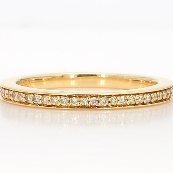 Natural Yellow Round Diamond .16 Carat TW Yellow Gold Eternity Band