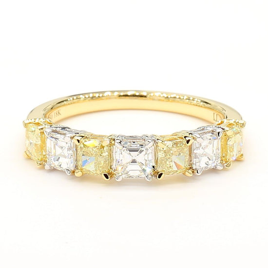 Natural Yellow Cushion Diamond 1.54 Carat TW Gold Cocktail Band