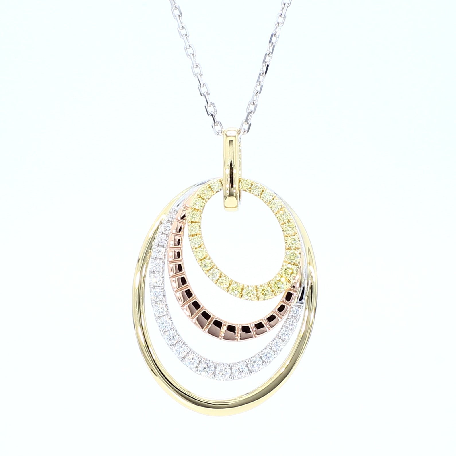 Natural Yellow Round Diamond .28 Carat TW Gold Drop Pendant