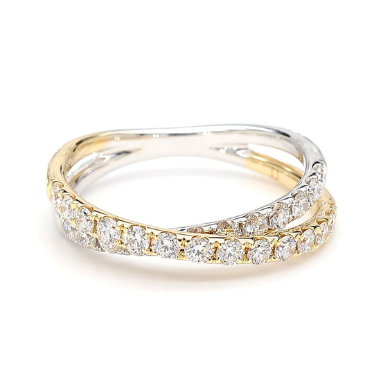 Natural White Round Diamond .71 Carat TW Gold Wedding Band