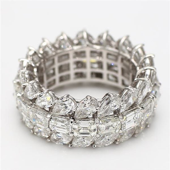 Natural White Emerald Diamond 11.15 Carat TW White Gold Eternity Band