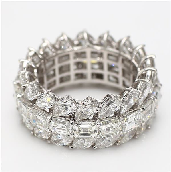 Natural White Emerald Diamond 11.15 Carat TW White Gold Eternity Band