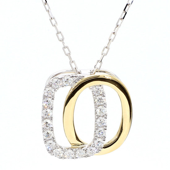 Natural White Round Diamond 0.47 Carat TW Gold Drop Pendant