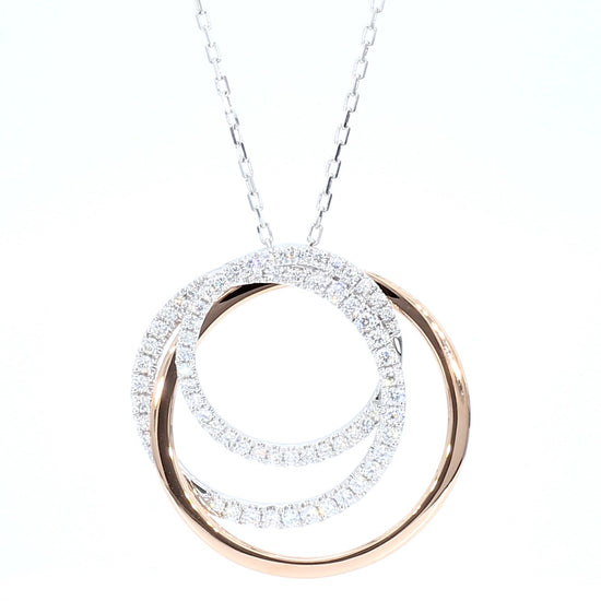 Natural White Round Diamond 1.14 Carat TW Gold Pendant