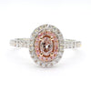 GIA Certified Natural Pink Oval Diamond 0.71 Carat TW Gold Cocktail Ring