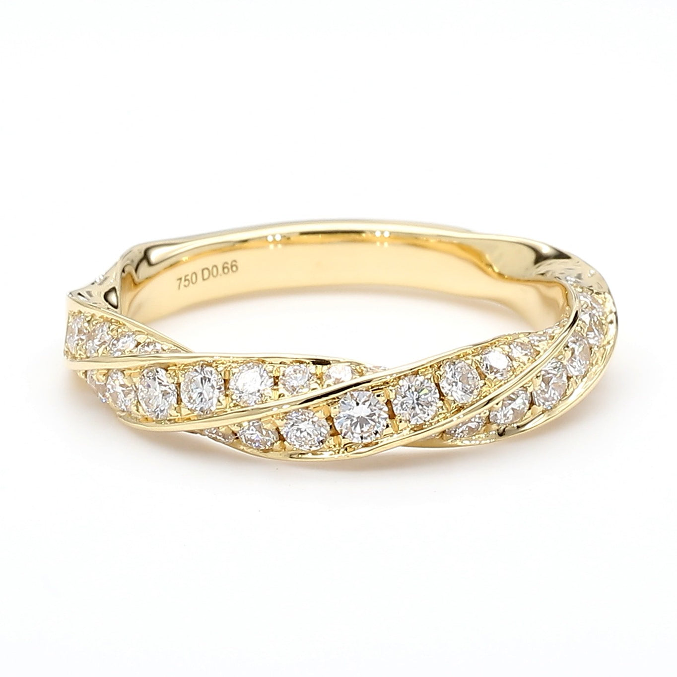 Natural White Round Diamond 0.66 Carat TW Gold Ring