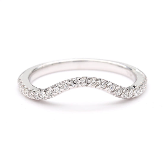 Natural White Round Diamond .24 Carat TW White Gold Wedding Band