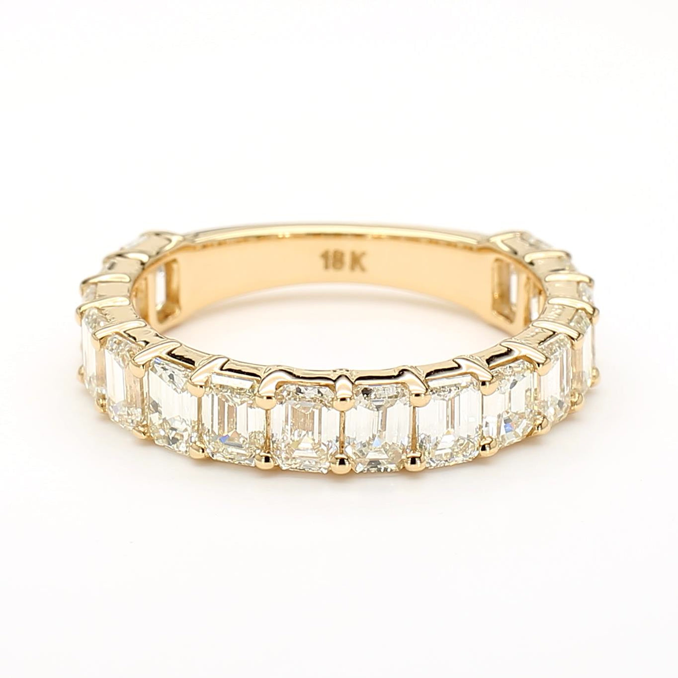Natural White Emerald Diamond 3.23 Carat TW Gold Ring