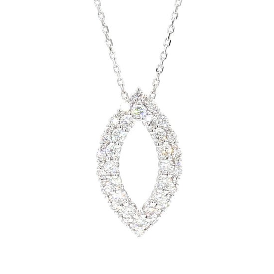 Natural White Round Diamond 0.99 Carat TW Gold Pendant