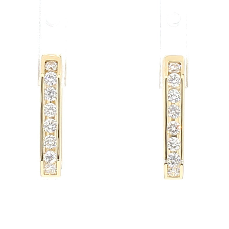 Natural White Round Diamond 0.41 Carat TW Gold Earrings