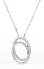 Natural White Round Diamond 0.60 Carat TW White Gold Drop Pendant