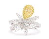 GIA Certified Natural Yellow Pear Diamond 2.06 Carat TW Gold Cocktail Ring