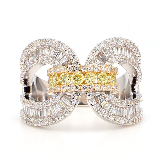 Natural White Baguette Diamond 1.79 Carat TW Gold Cocktail Band