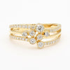 Natural White Round Diamond 0.48 Carat TW Yellow Gold Cocktail Band