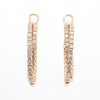 Natural White Round Diamond 2.62 Carat TW Rose Gold Hoop Earrings