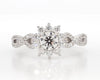 Natural White Round Diamond 1.03 Carat TW White Gold Engagement Ring