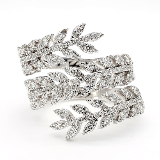 Natural White Round Diamond 1.05 Carat TW White Gold Cocktail Ring