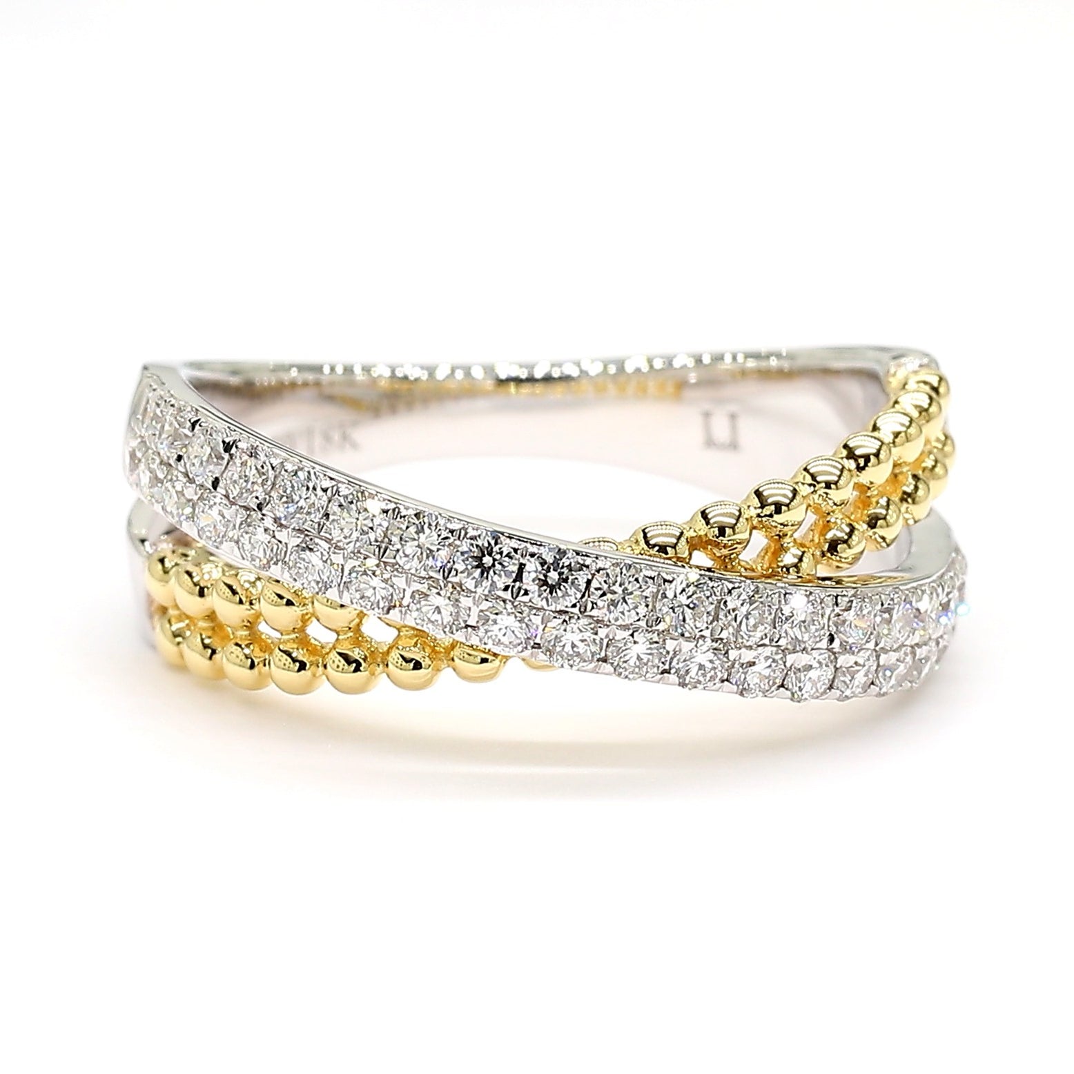 Natural White Round Diamond 0.50 Carat TW Gold Cocktail Band