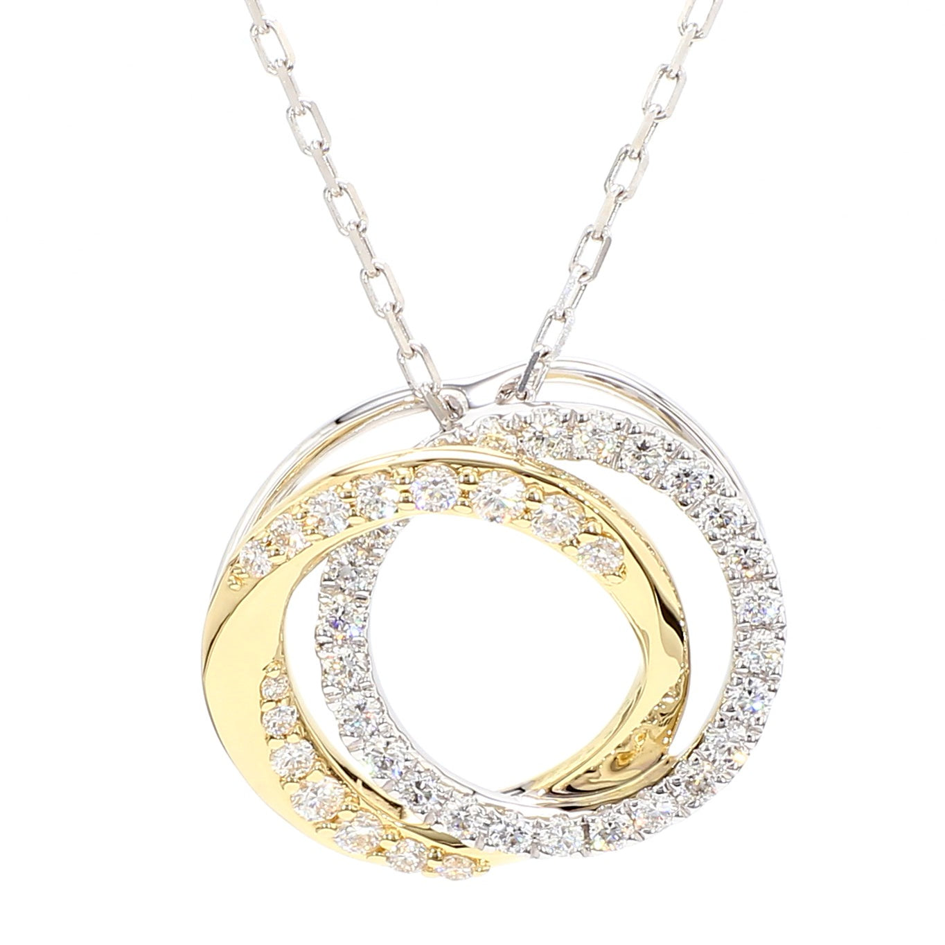 Natural White Round Diamond 0.54 Carat TW Gold Drop Pendant