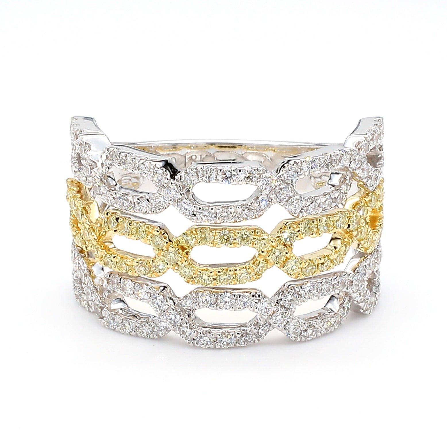 Natural Yellow Round Diamond 1.01 Carat TW Gold Ring