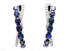 Natural Blue Oval Sapphire and Diamond 3.29 Carat TW Gold Stud Earrings