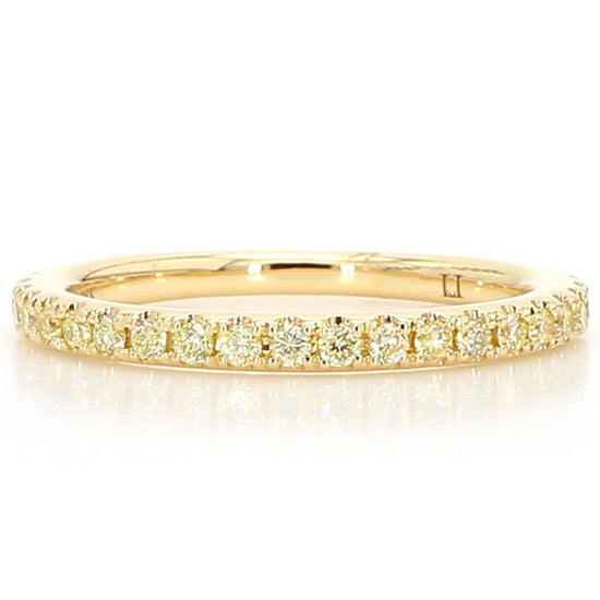 Natural Yellow Round Diamond 0.35 Carat TW Yellow Gold Wedding Band