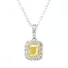 GIA Certified Natural Yellow Cushion Diamond 1.45 Carat TW Gold Drop Pendant