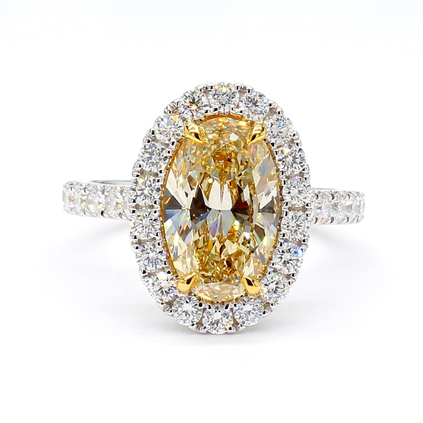 GIA Certified Fancy Brownish Yellow Oval Diamond 4.06 Carat TW Cocktail Ring