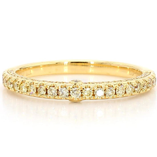 Natural Yellow Round Diamond .39 Carat TW Yellow Gold Wedding Band