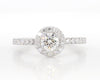 Natural White Round Diamond 0.90 Carat TW White Gold Engagement Ring