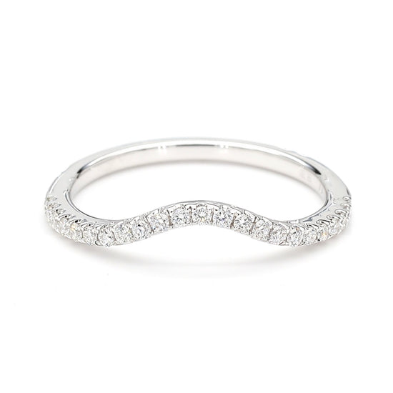 Natural Round White Diamond 0.19 Carat TW Gold Band