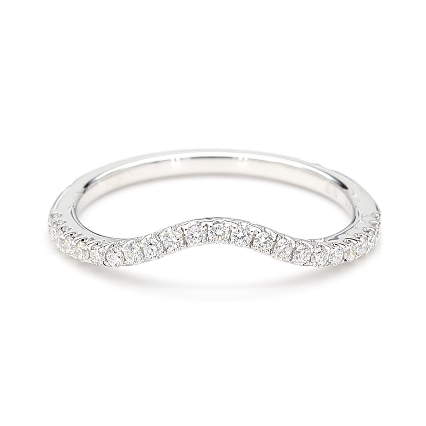 Natural Round White Diamond 0.19 Carat TW Gold Band