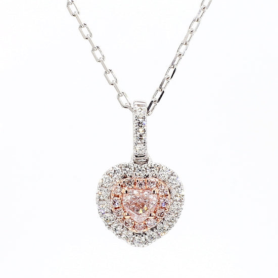 GIA Certified Natural Pink Heart Diamond 0.52 Carat TW Gold Drop Pendant