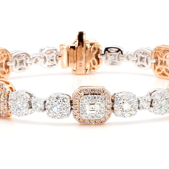 Natural White Emerald Diamond 6.04 Carat TW Gold Tennis Bracelet