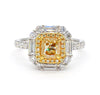 GIA Certified Natural Yellow Cushion Diamond 2.02 Carat TW Gold Cocktail Ring