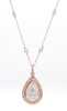 Natural Pink Round Diamond 1.28 Carat TW Rose Gold Drop Pendant