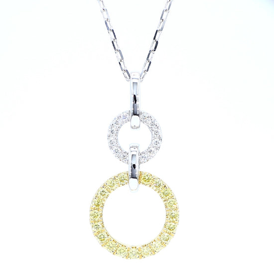 Natural Yellow Round Diamond .33 Carat TW Gold Drop Pendant